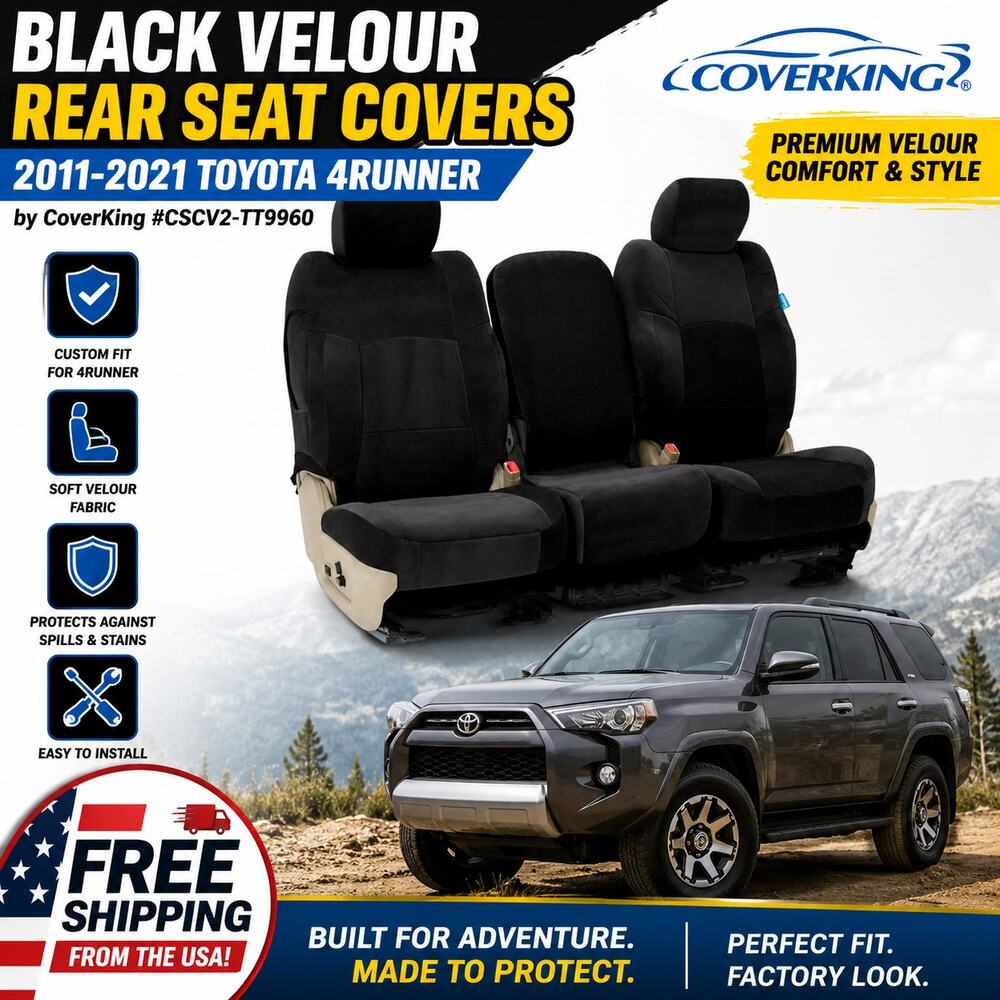 Black Velour Seat Covers 2011-2021 Toyota 4Runner by CoverKing #CSCV2-TT9960